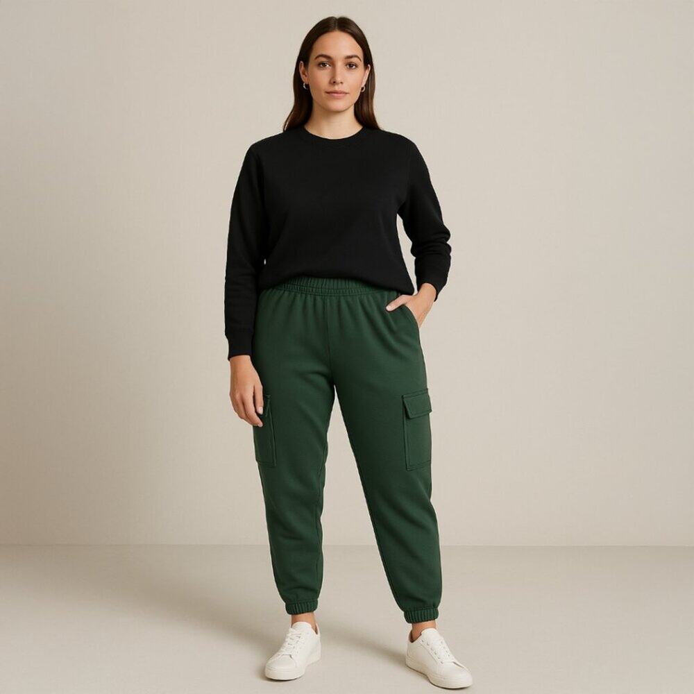 A307 • Forest Green Essential Cargo Jogger Pants